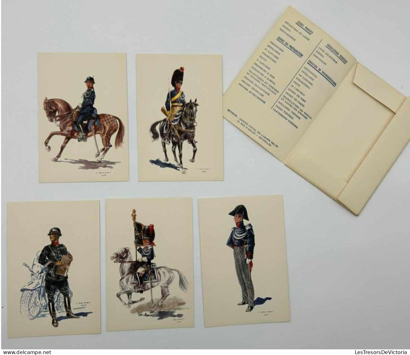 Cartes Postales Anciennes - J.demart - Gendarmerie - Costumes Militaires Belges - Lot De 5 Cpa - Uniformi