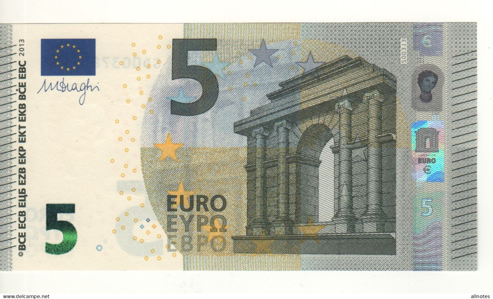 5 EURO  "Italy"    DRAGHI    S 003 J3     SD0037849016   /  FDS - UNC - 5 Euro