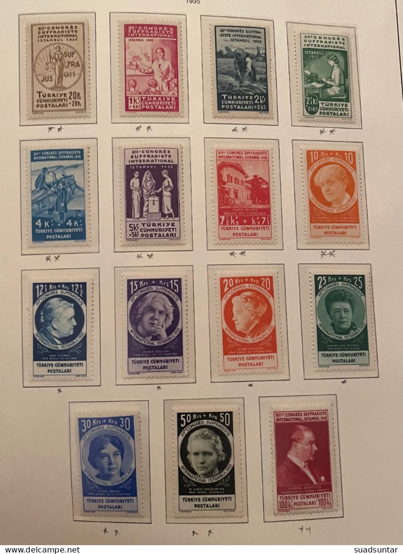 1935 12. Women’s Rights Congress MNH /MH Isfila 1324/1338 - Unused Stamps