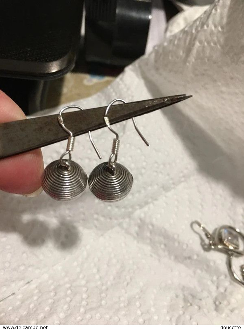 Boucles D'oreilles En Argent Massif - Ohrringe