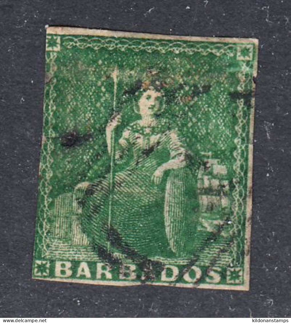 Barbados 1855-58 Cancelled, White Paper, Sc# ,SG 7 - Barbades (...-1966)