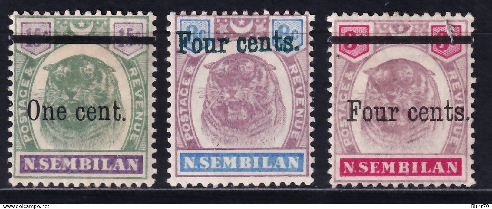 Negri Sembilan.  1899-02  Y&T. 15, 16, 17,   MH - Negri Sembilan