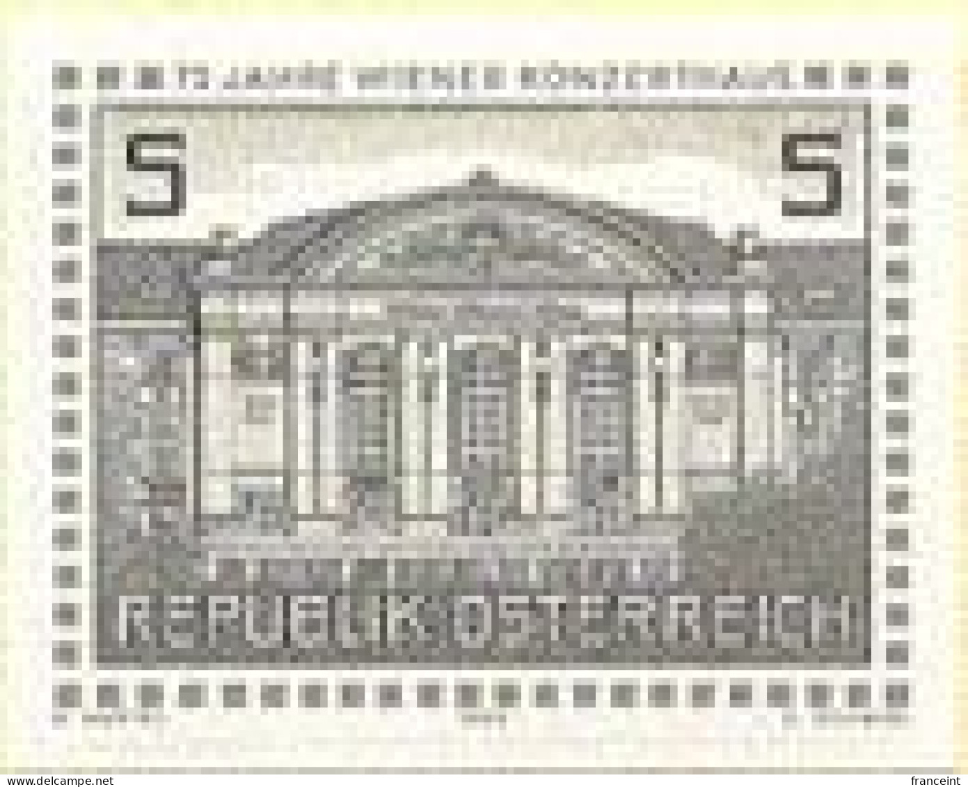 AUSTRIA(1988) Vienna Concert Hall. Black Print. Scott No 1442, Yvert No 1766. - Proofs & Reprints