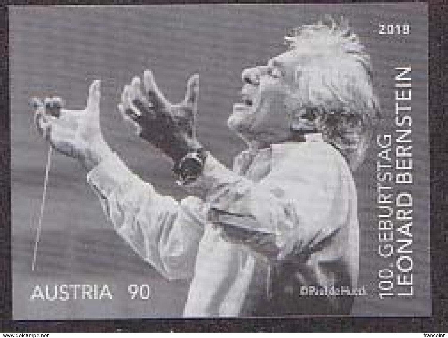 AUSTRIA(2018) Leonard Bernstein. Black Print. 100th Anniversary Of Birth. - Essais & Réimpressions