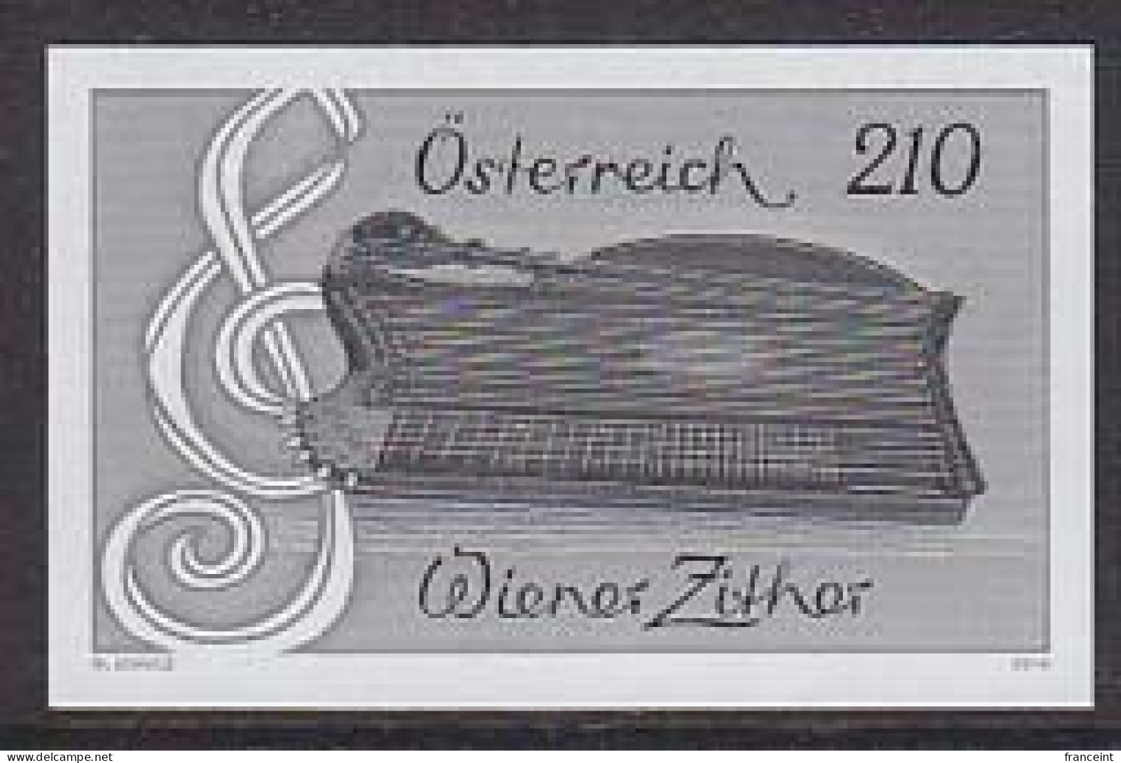 AUSTRIA(2019) Vienna Zither. Black Print. - Prove & Ristampe