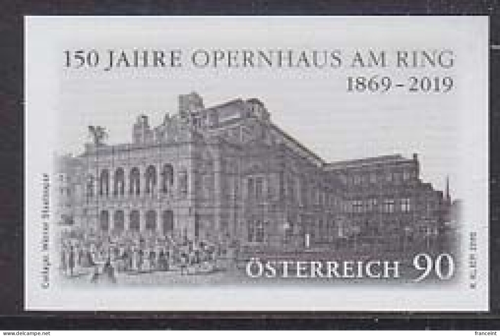 AUSTRIA(2019) Vienna Opera House. Black Print. - Probe- Und Nachdrucke