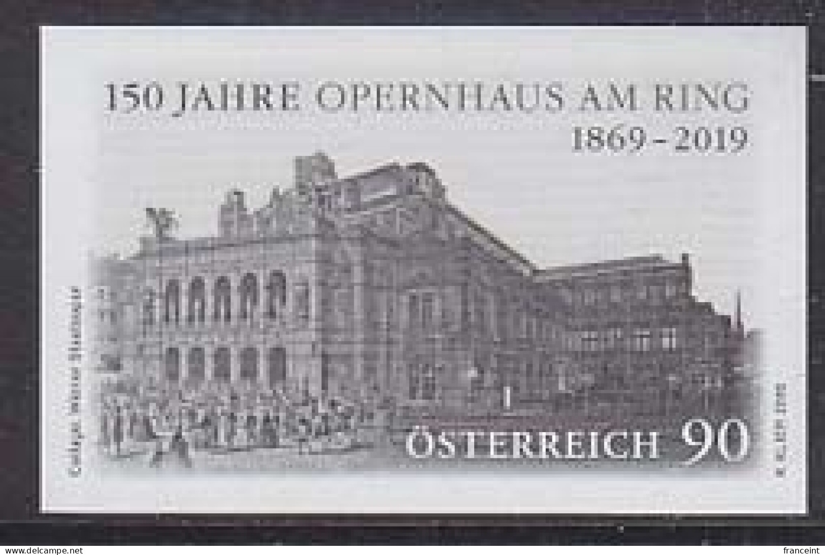 AUSTRIA(2019) Vienna Opera House. Black Print. - Proofs & Reprints