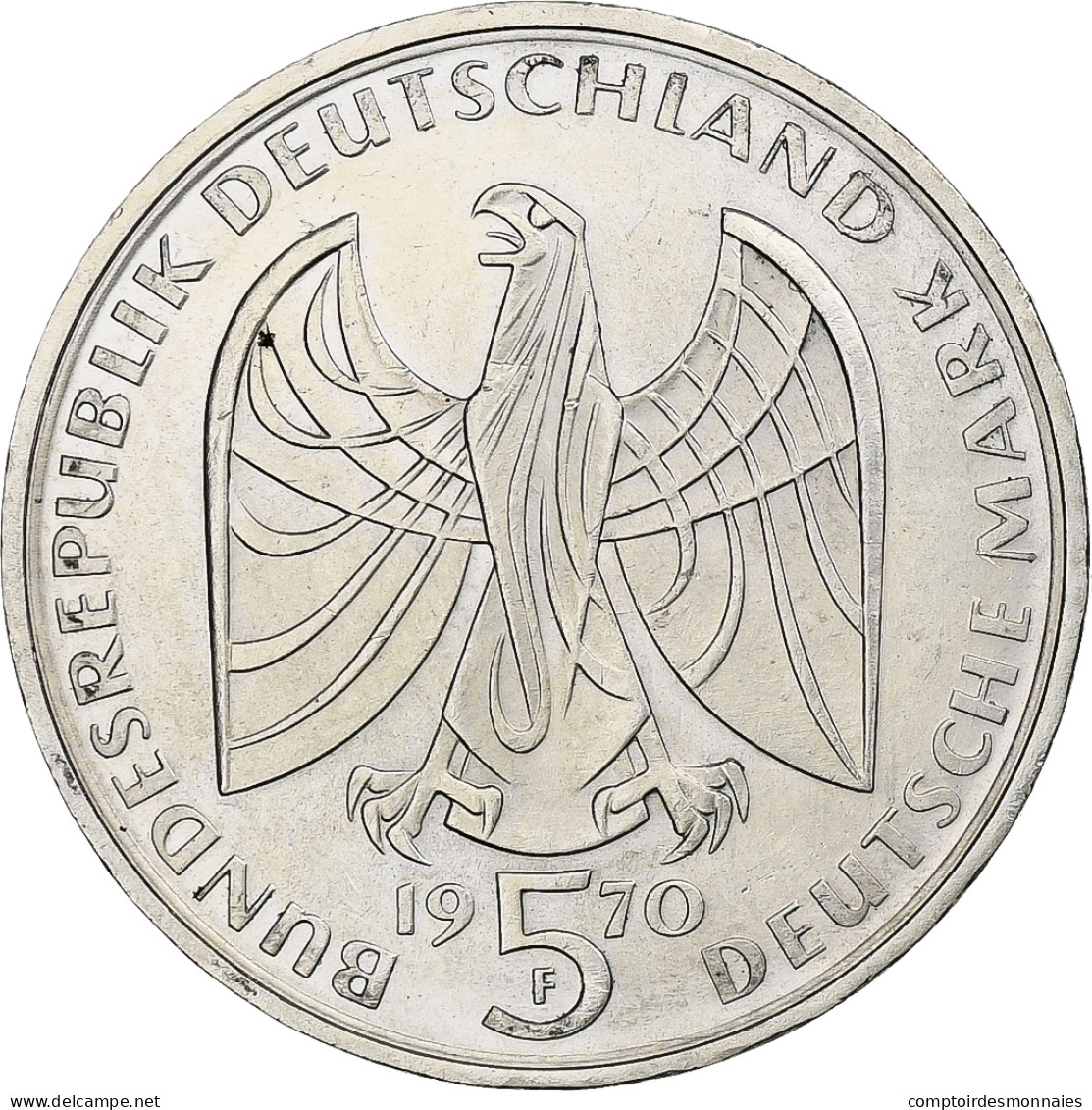 Monnaie, République Fédérale Allemande, 5 Mark, 1970, Stuttgart, Germany - 5 Mark