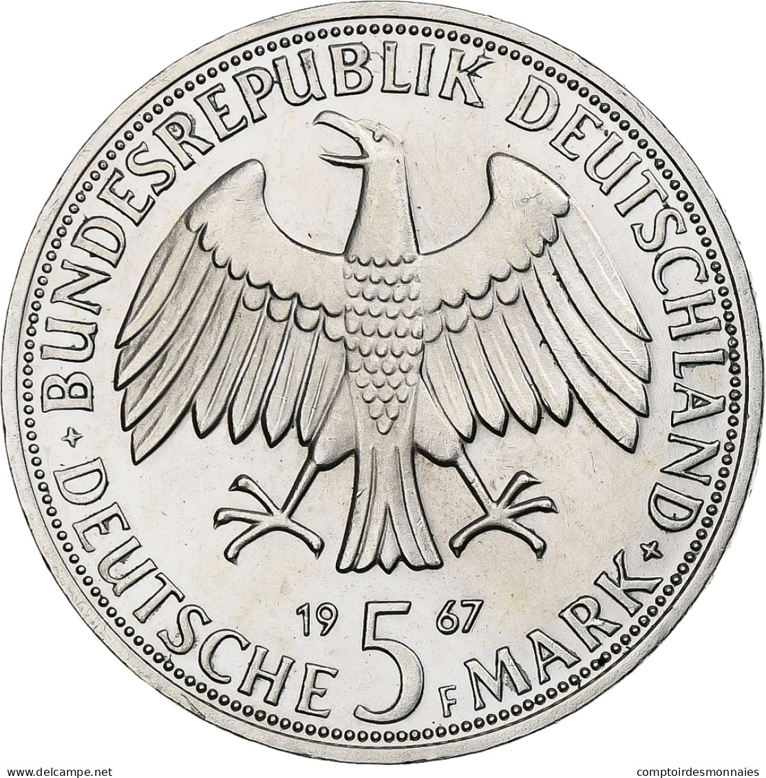 Monnaie, République Fédérale Allemande, 5 Mark, 1967, Stuttgart, Germany, BE - 5 Marcos