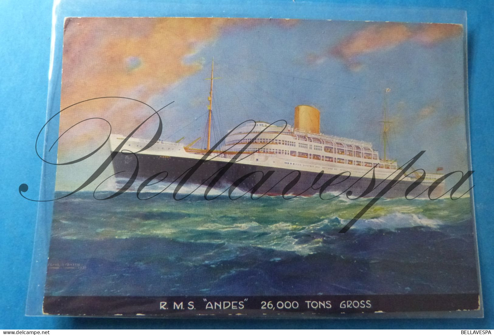 R.M.S. ANDES 26 000 Tons Painting Royal Mail Lines LTD - Steamers