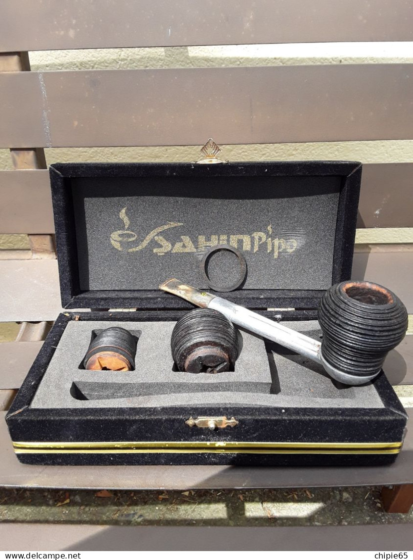 COFFRET RARE DE 3 PIPES SAHIN PIPO EXCELLENT ETAT - Andere & Zonder Classificatie