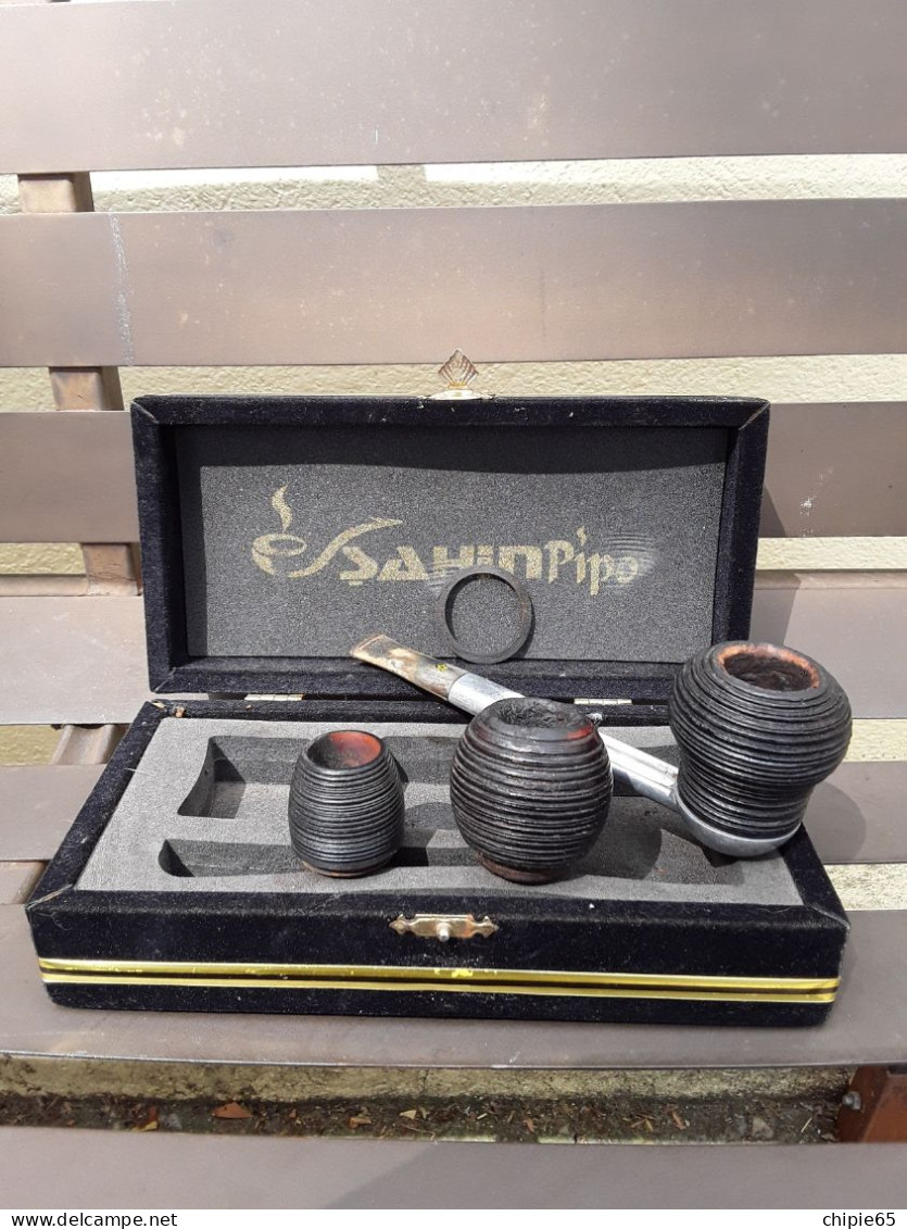 COFFRET RARE DE 3 PIPES SAHIN PIPO EXCELLENT ETAT - Andere & Zonder Classificatie