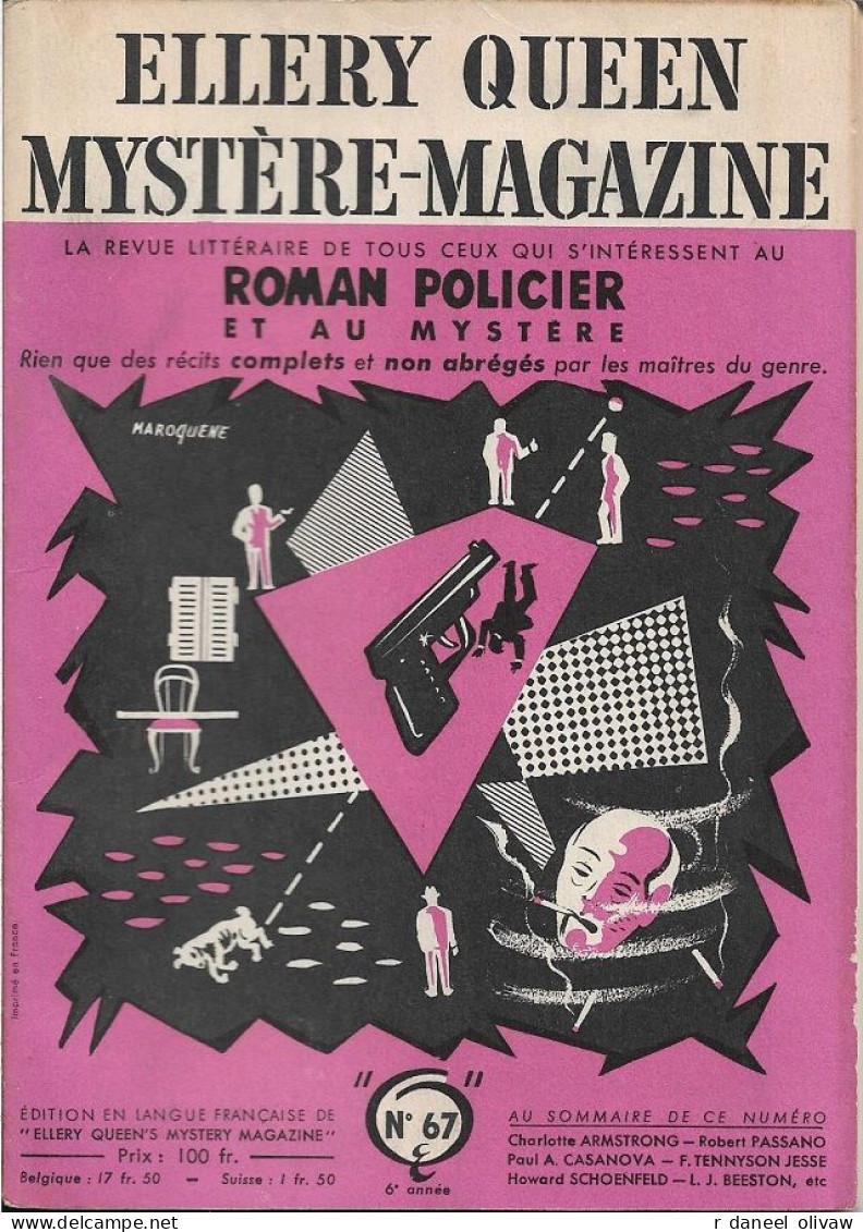 Mystère Magazine N° 67, Août 1953 (TBE) - Opta - Ellery Queen Magazine