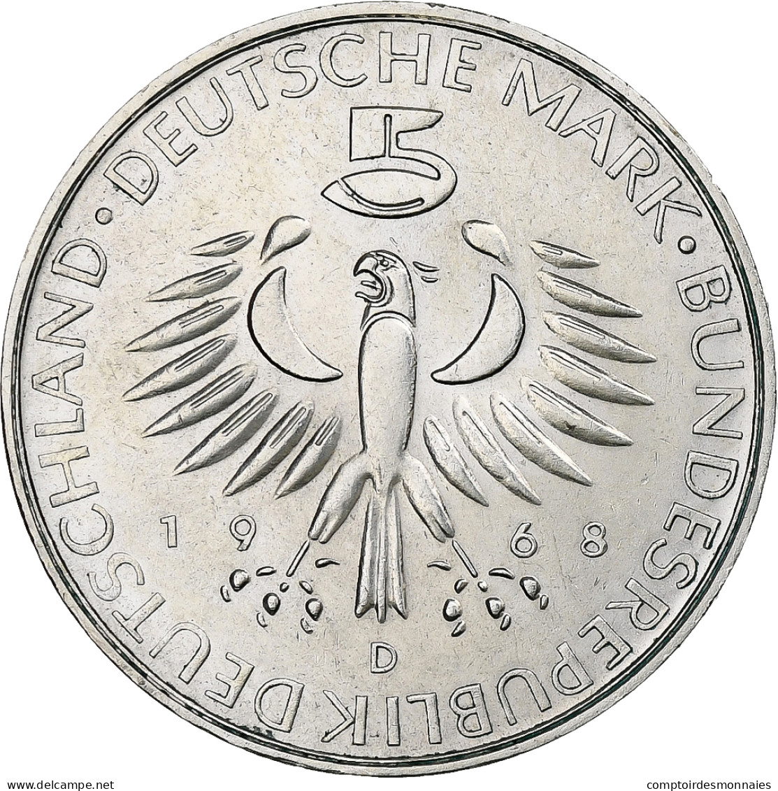 Monnaie, République Fédérale Allemande, 5 Mark, 1968, Munich, Germany, SPL - 5 Marchi