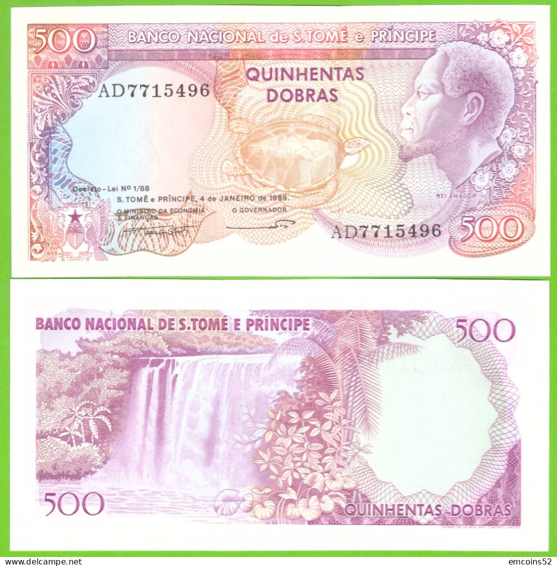 SAO TOME & PRINCIPE 500 DOBRAS 1989  P-61 UNC - Sao Tomé Et Principe