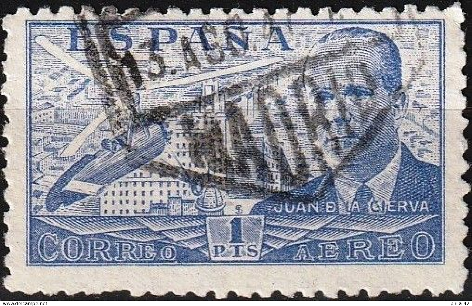 Spain 1940 - Mi 890 - YT Pa 221 ( Juan De La Cierva ) - Used Stamps