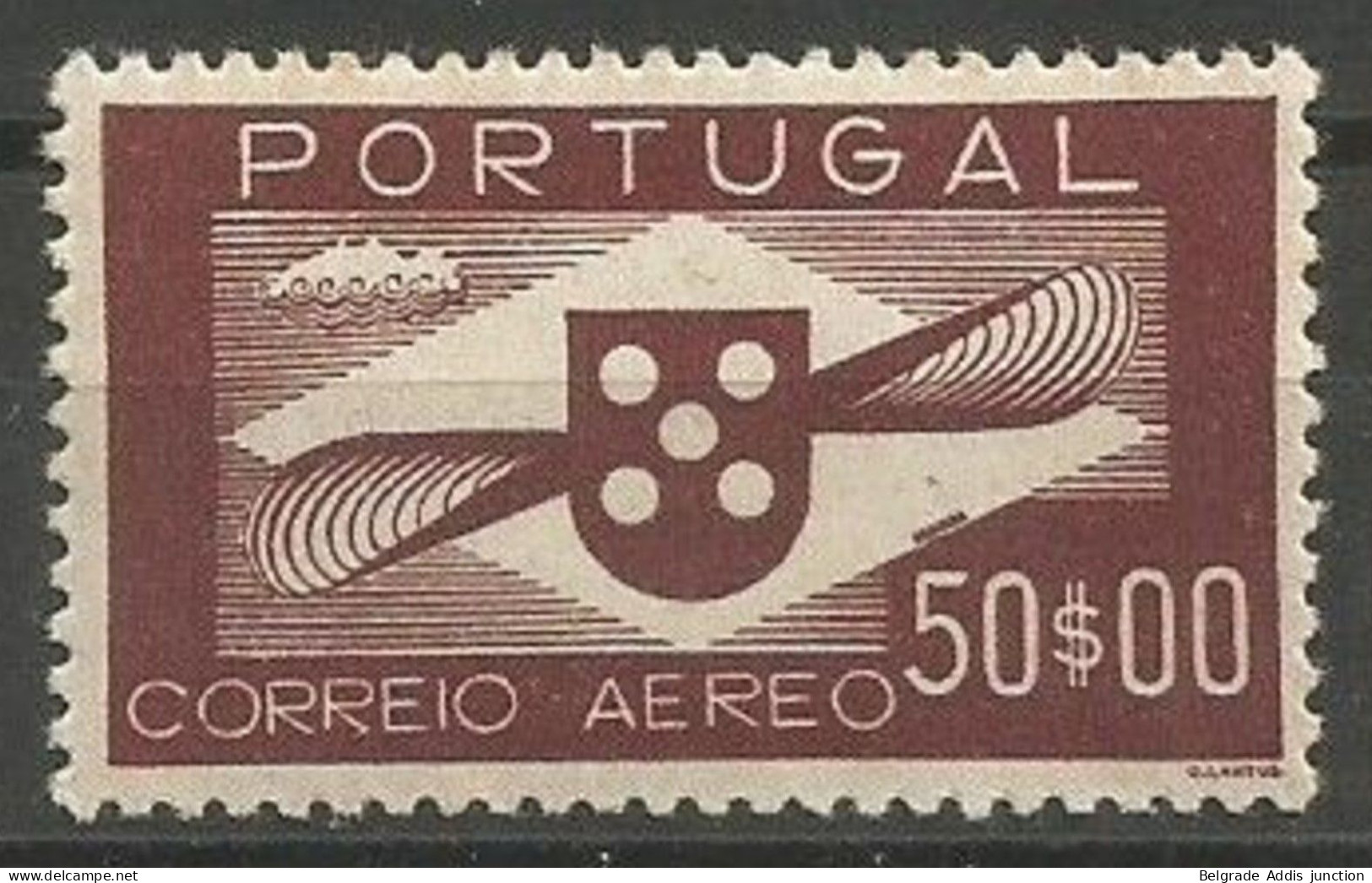 Portugal Correio Aereo Afinsa 10 Air Mail Stamp MNH / ** 1941 Helice - Ongebruikt