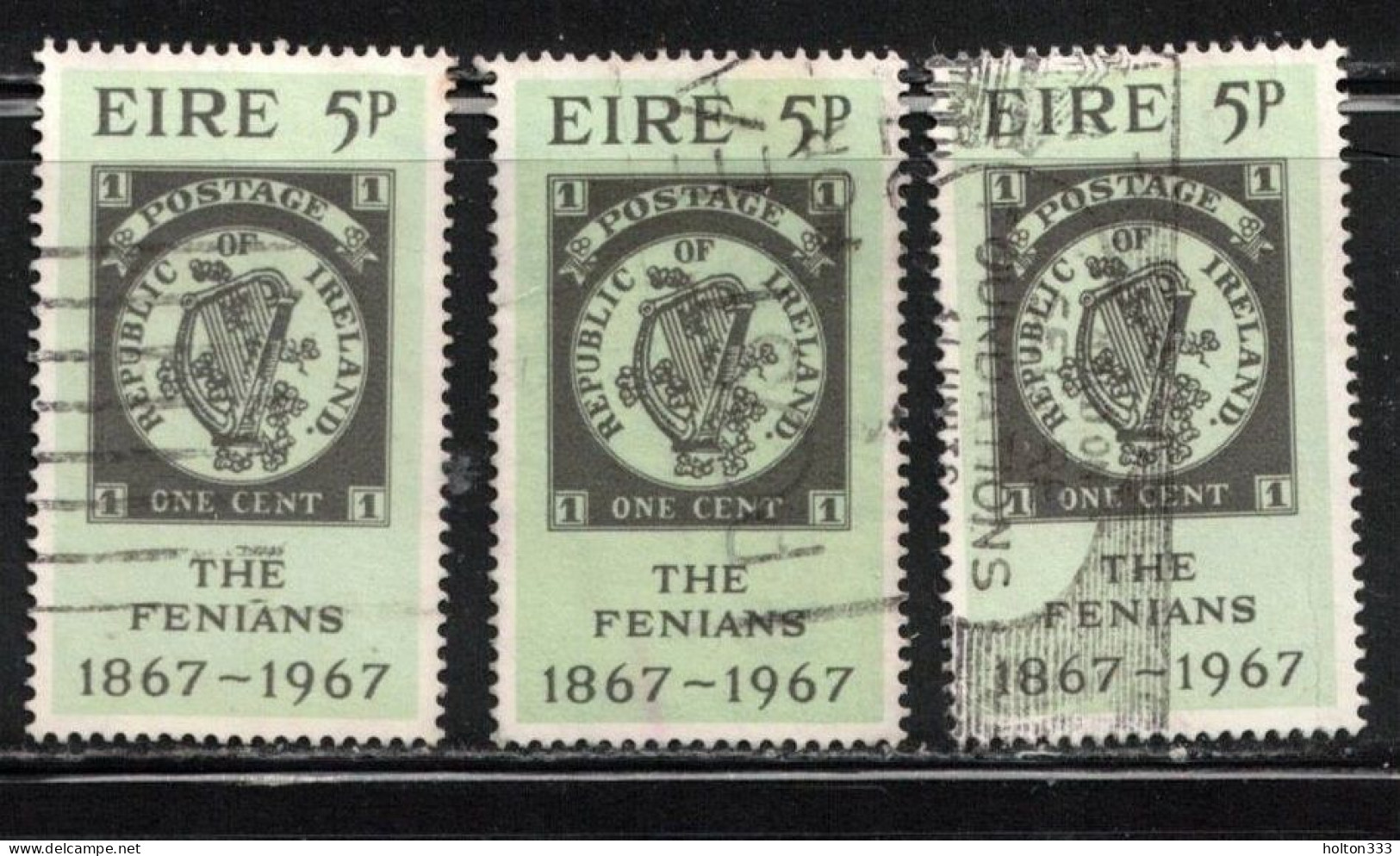 IRELAND Scott # 238 Used X 3 - Centenary Of Fenian Rising - Oblitérés