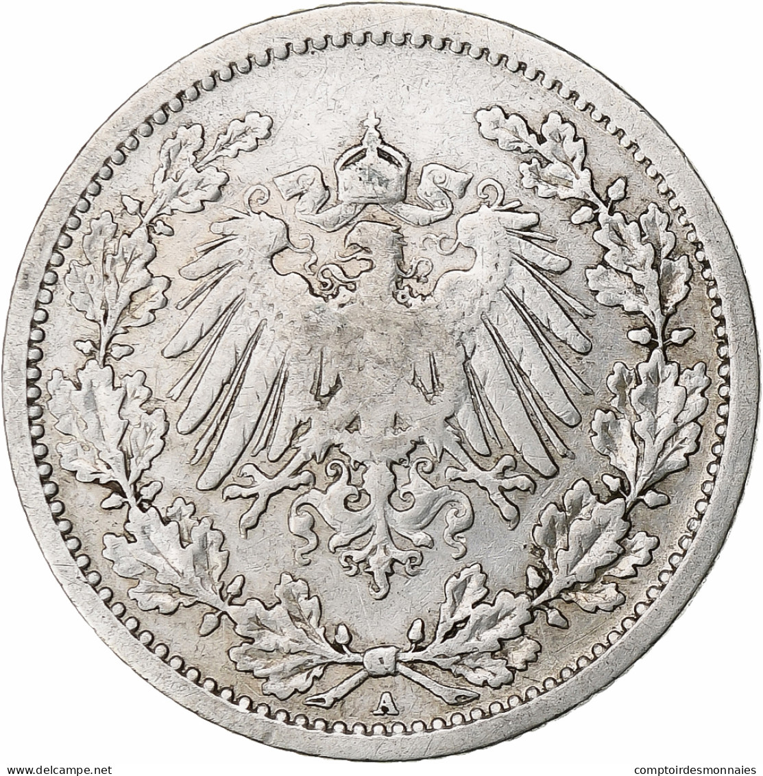 Monnaie, GERMANY - EMPIRE, 1/2 Mark, 1906, Berlin, TTB, Argent, KM:17 - 1/2 Mark