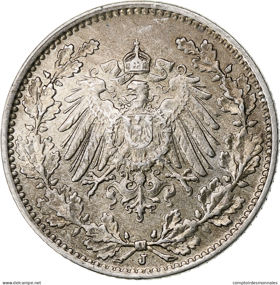 Empire Allemand, 1/2 Mark, 1916, Hambourg, Argent, SUP, KM:17 - 1/2 Mark