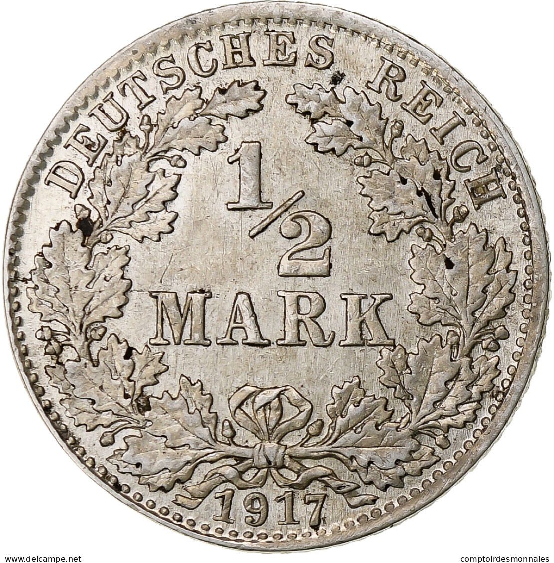 Empire Allemand, 1/2 Mark, 1917, Munich, Argent, SUP, KM:17 - 1/2 Mark