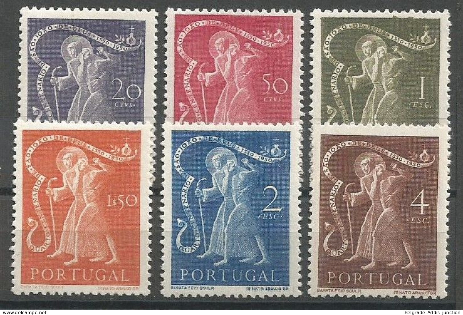 Portugal Afinsa 723/28 Complete Set MH / * 1950 S.Joao De Deus CV: 110,00€ - Neufs