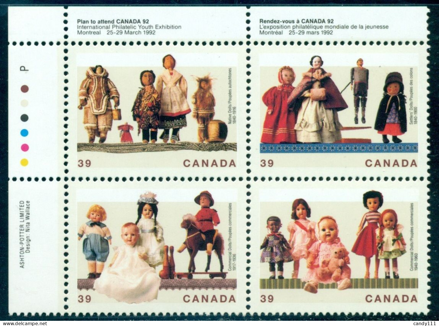 1990 Dolls,Native,Settler,Commercial,Soldier,Bowling Pin,,Baby,Canada,M.1182,MNH - Puppen