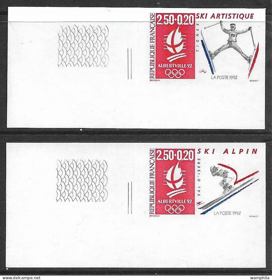 France N°2709/10** Non Dentelé. J.O D'Albertville Ski, Cote 90€ - 1991-2000