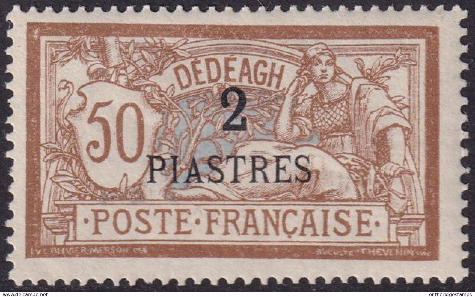 French Offices Dedeagh 1902 Sc 16 Yt 14 MH* Couple Light Creases - Unused Stamps