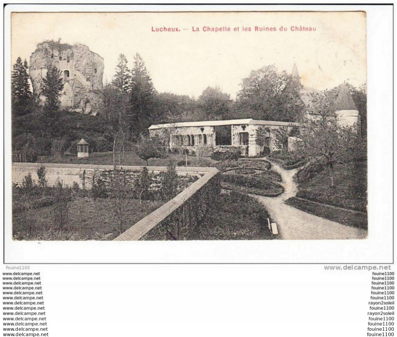 Carte De Lucheux  La Chapelle Et Les Ruines Du Château  ( Recto Verso ) - Lucheux