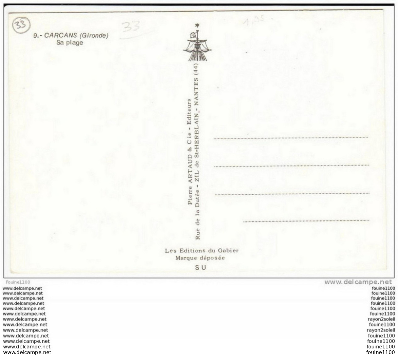 Carte ( Format 15 X 10,5 Cm ) De Carcans  Plage ( Recto Verso ) - Carcans