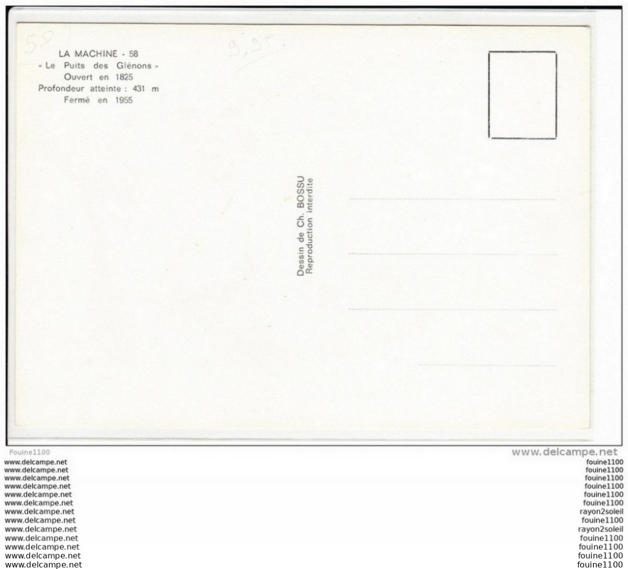 Carte (  Format 15 X 10,5 Cm ) De La Machine  Le Puits Des Glénons ( Dessin Illustrateur Charles Bossu ( Recto Verso ) - La Machine