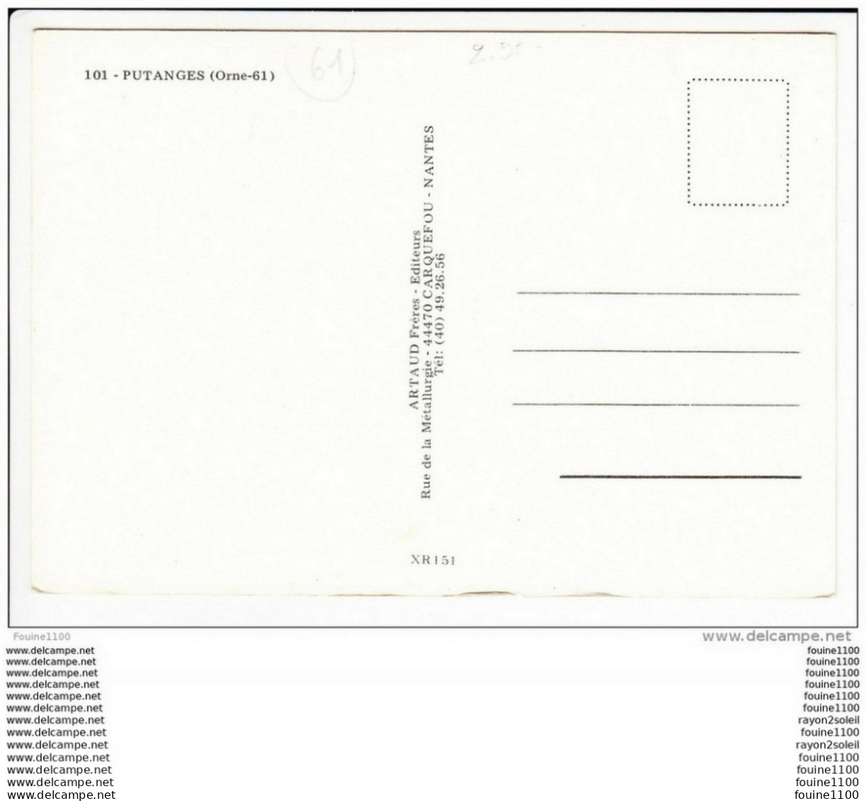 Carte ( Format 15 X 10,5 Cm ) Putanges ( Recto Verso ) - Putanges