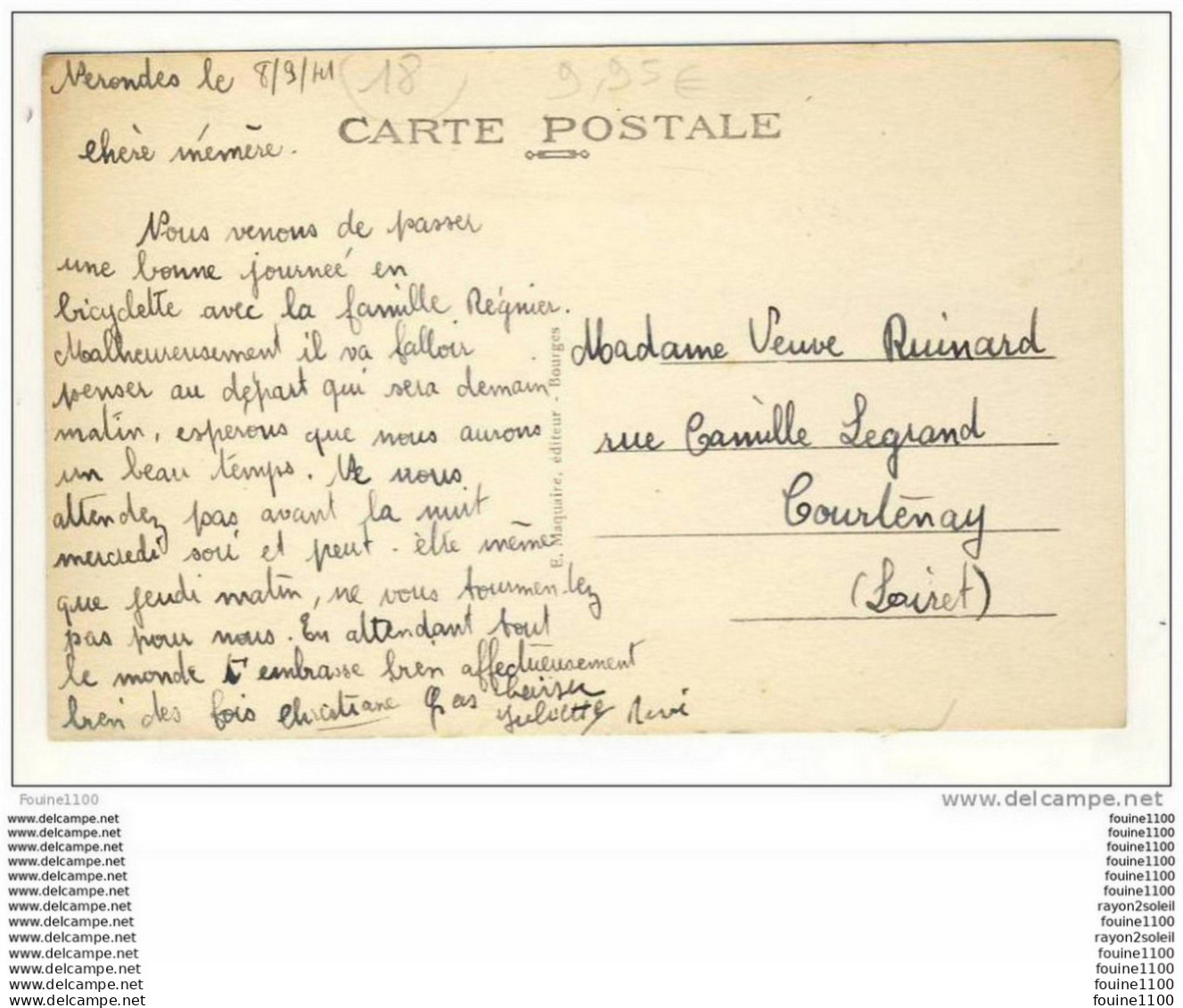 Carte De Nérondes Route De Bourges Les Abattoirs  ( Peu Courante ) - Nérondes