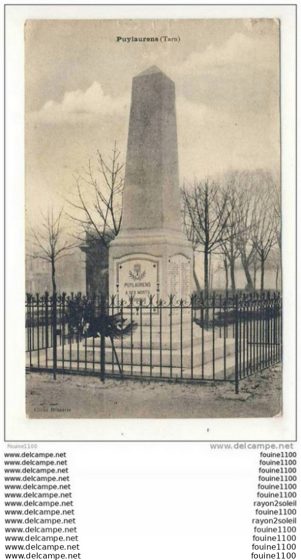 Carte De Puylaurens ( Monument Au Morts ) ( Peu Courante ) - Puylaurens