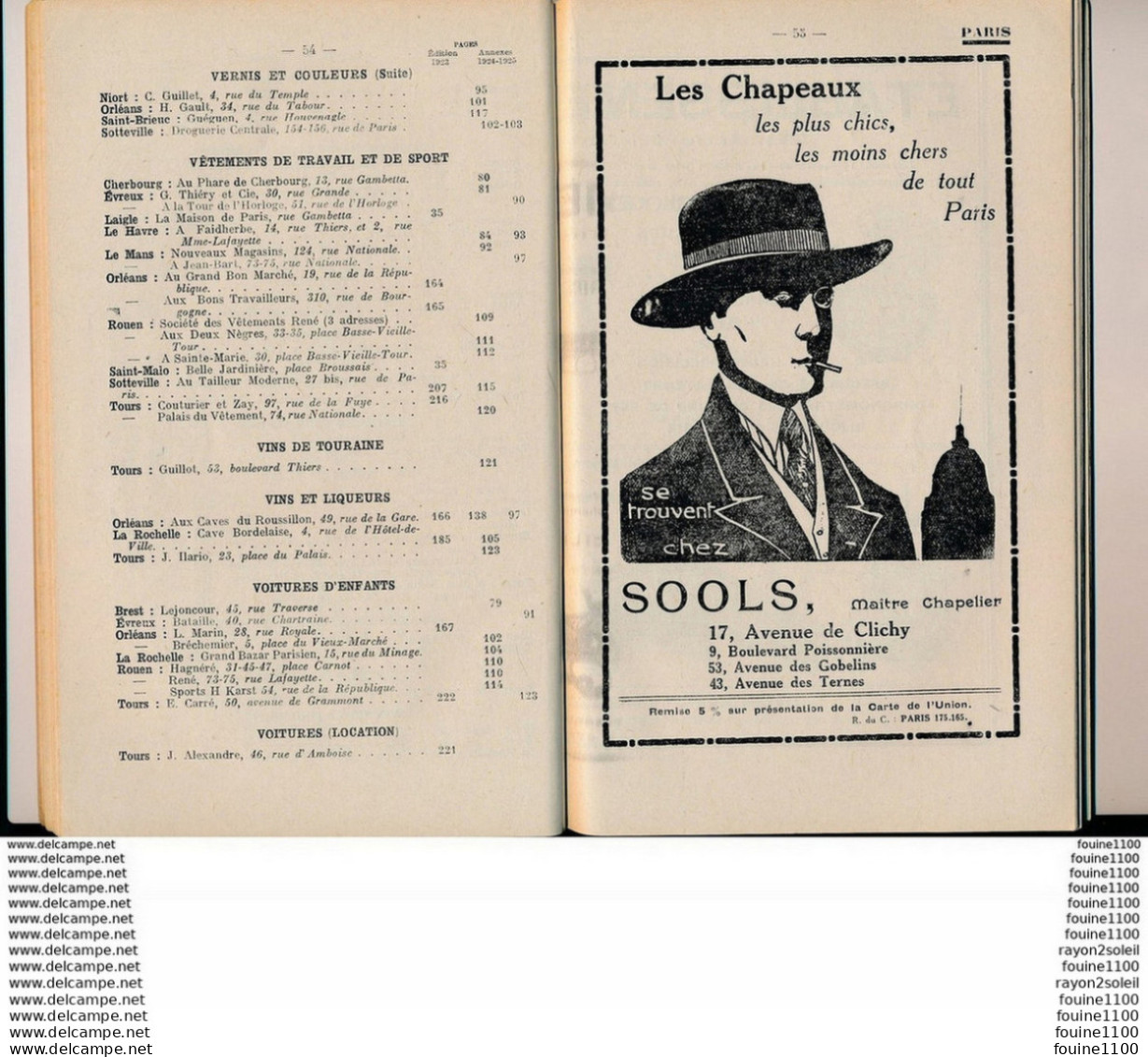 Union Des Employés Des Chemins De Fer De L'état 1925 Liste De Commerçants Avec Beaucoup De Pubs Chapellerie Dentiste Etc - Ferrocarril & Tranvías