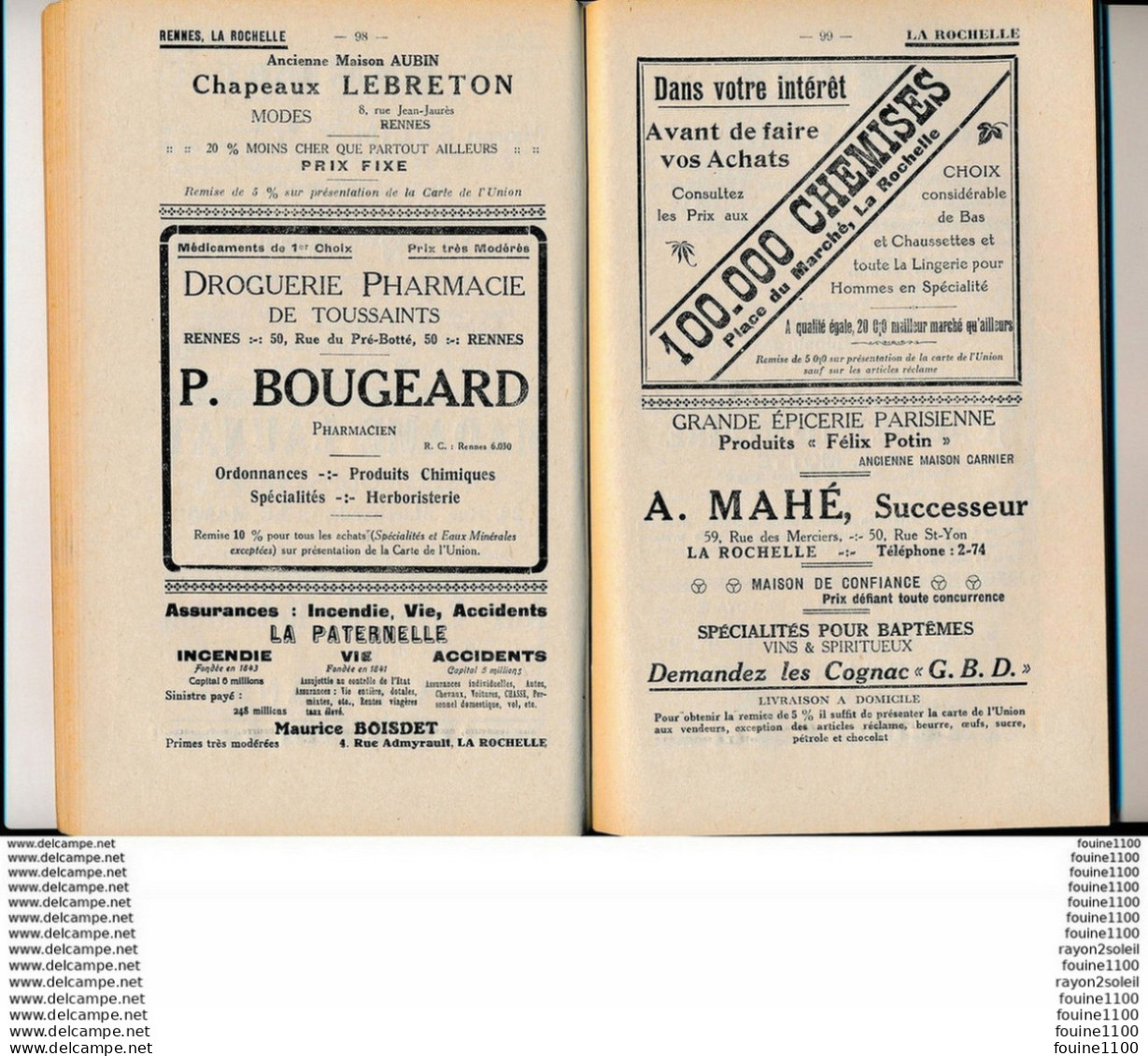 Union Des Employés Des Chemins De Fer De L'état 1925 Liste De Commerçants Avec Beaucoup De Pubs Chapellerie Dentiste Etc - Ferrocarril & Tranvías