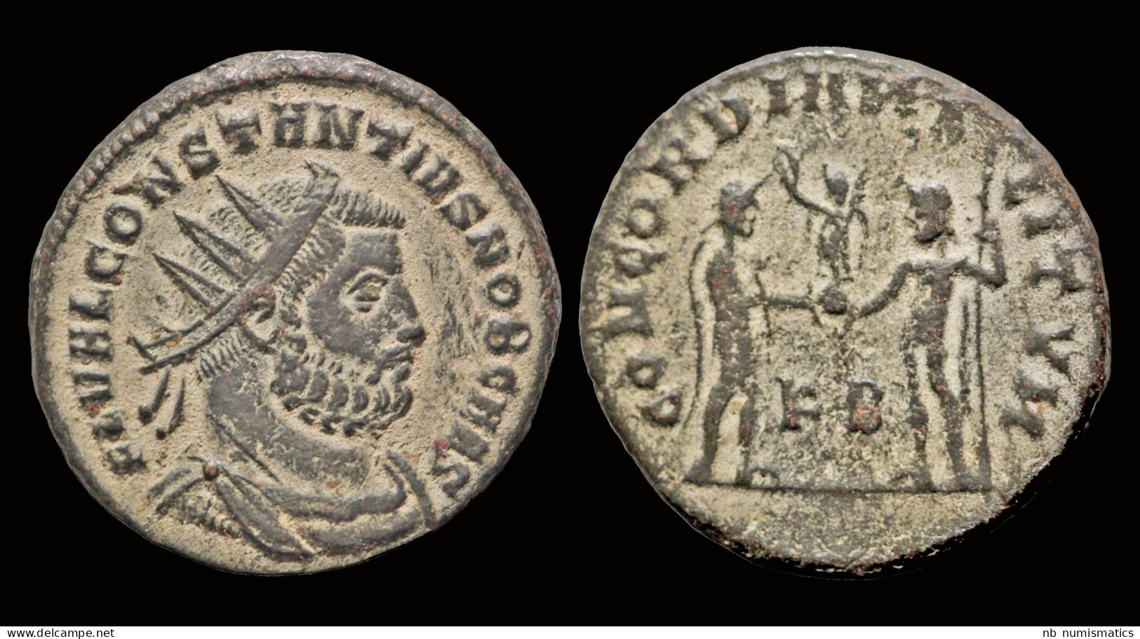 Constantius I Chlorus AE Antoninianus Constantinus Receiving Victory On Globe - La Tétrarchie (284 à 307)