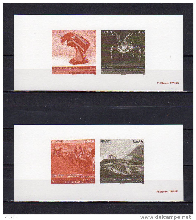 " EMISSION COMMUNE FRANCE HONG KONG CHINE " Sur 2 Gravures Officielles De 2012 N° YT 4650 à 4653  En Parfait état ! - Gezamelijke Uitgaven