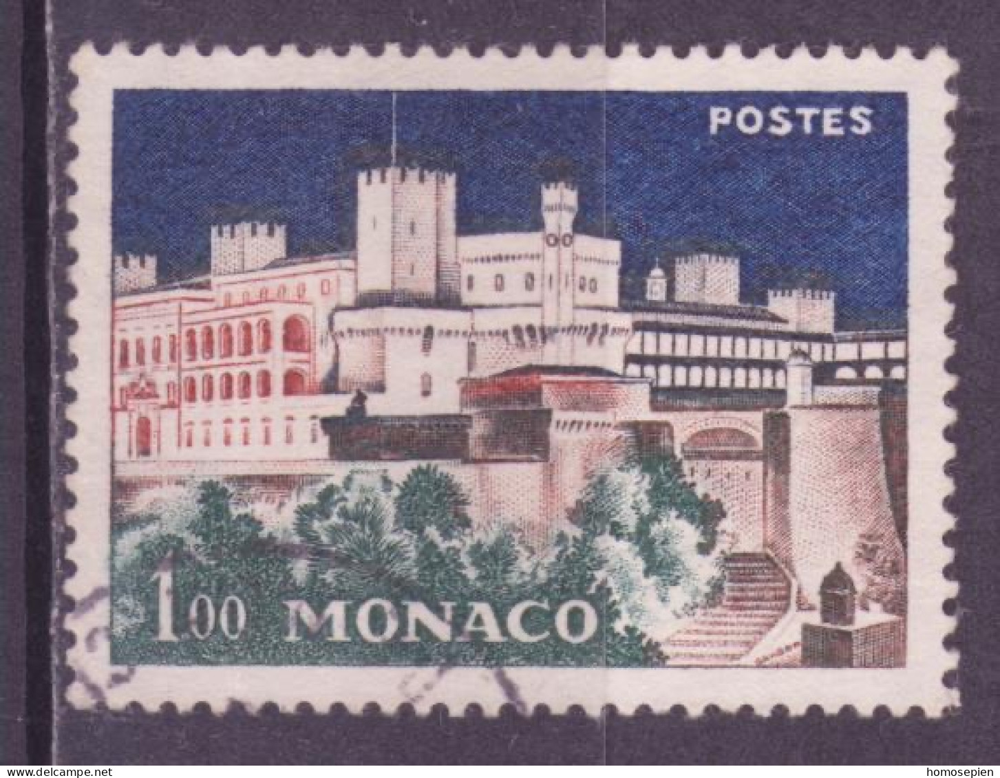 Monaco 1960-65 Y&T N°550 - Michel N°648 (o) - 1f Palais Princier Illuminé - Usados
