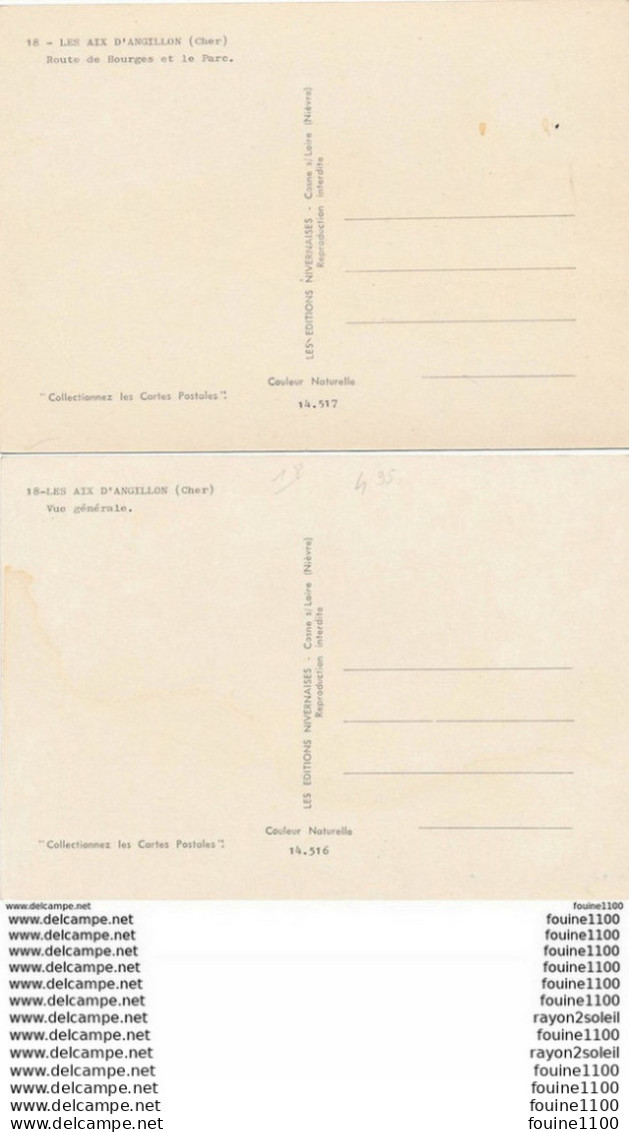 Lot De 2 Cartes Format 15 X 10 Cm LES AIX D' ANGILLON   ( Recto Verso ) - Les Aix-d'Angillon