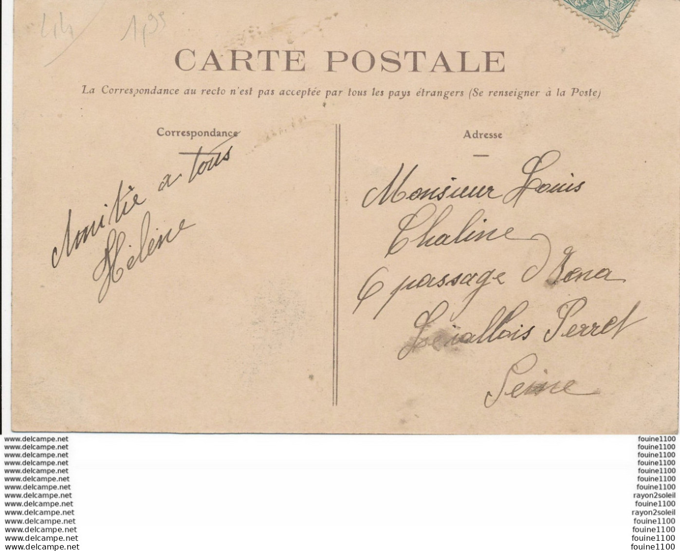 Carte De LA MONTAGNE  Le Château D' Aux  ( Recto Verso ) - La Montagne