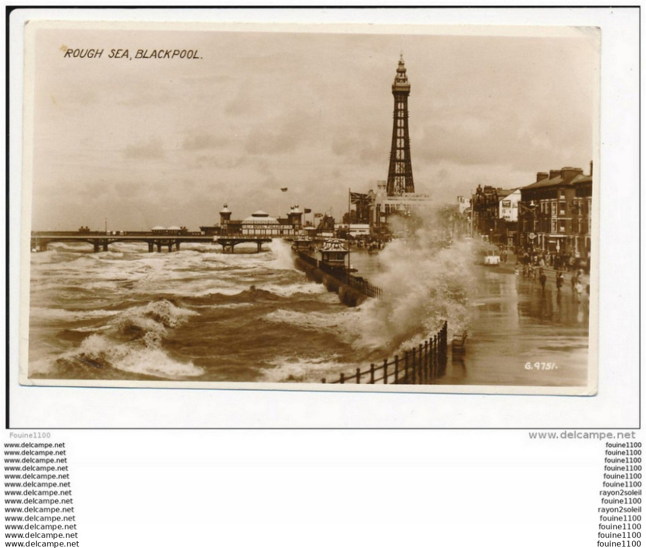 Carte De ROUGH  SEA BLACKPOOL     ( Recto Verso ) - Blackpool