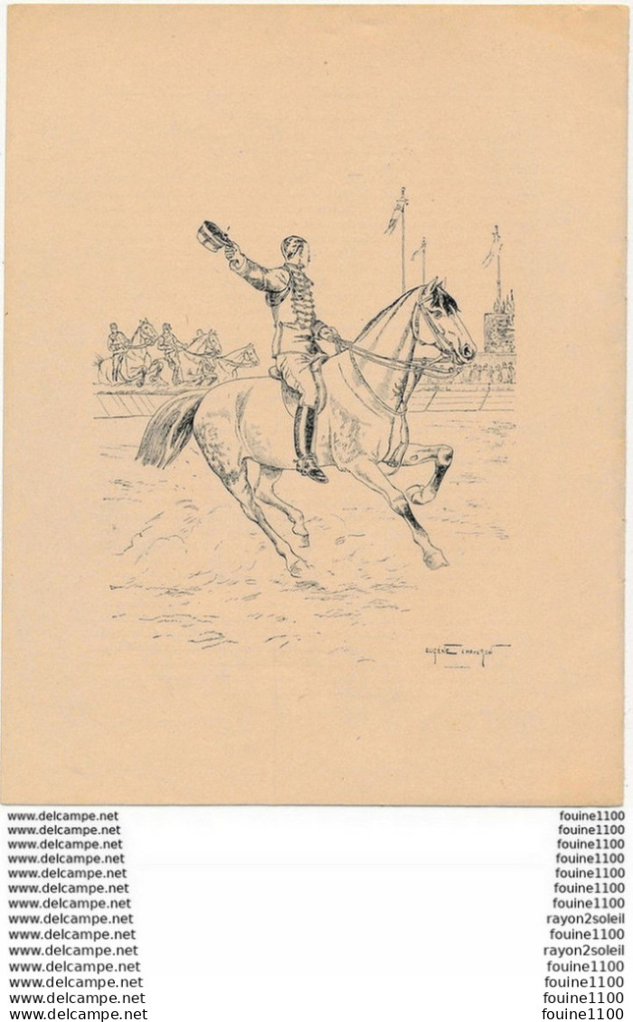 Protège-cahier Couverture NOTRE ARMEE CAVALERIE  Sauteurs En Liberté ( Militaire Cheval ) Illustrateur EUGENE CHAPERON - Coberturas De Libros