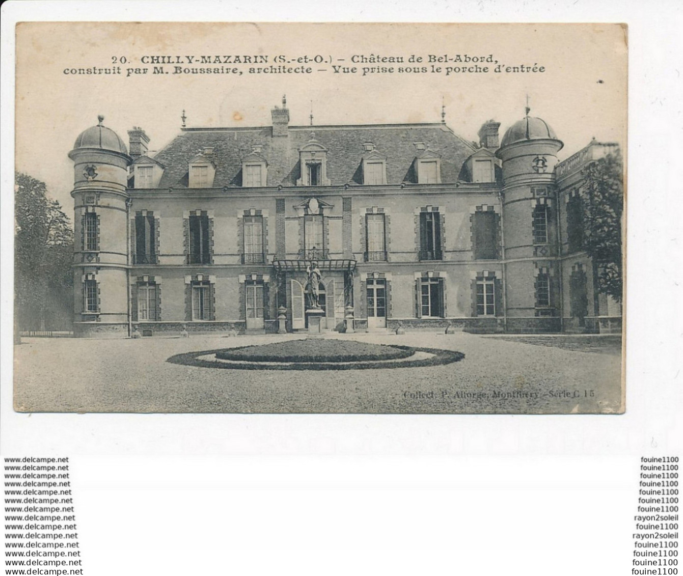 Carte De Chilly Mazarin Château De Bel Abord ( Recto Verso ) état Moyen - Chilly Mazarin