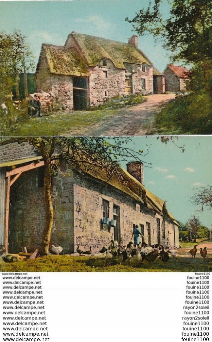 Lot De 2 Cartes La Normandie Pittoresque Ferme Chaumière ( Le Goubey à Saint Pierre église ) Format C.P.A ( Recto Verso - Saint Pierre Eglise