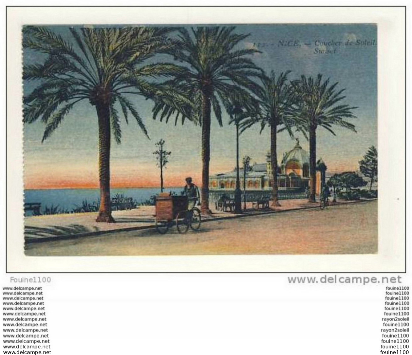 Carte De Nice  Coucher De Soleil ( Marchand De Glace Peut-être ) à Voir - Petits Métiers