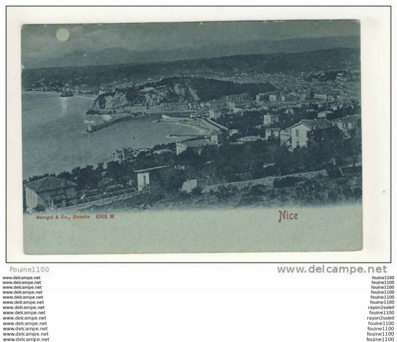 Carte De Nice  ( Effet De Nuit ) - Nice Bij Nacht