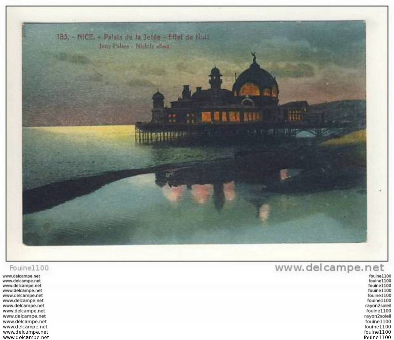 Carte De Nice Le Palais De La Jetée Effet De Nuit - Nizza Bei Nacht