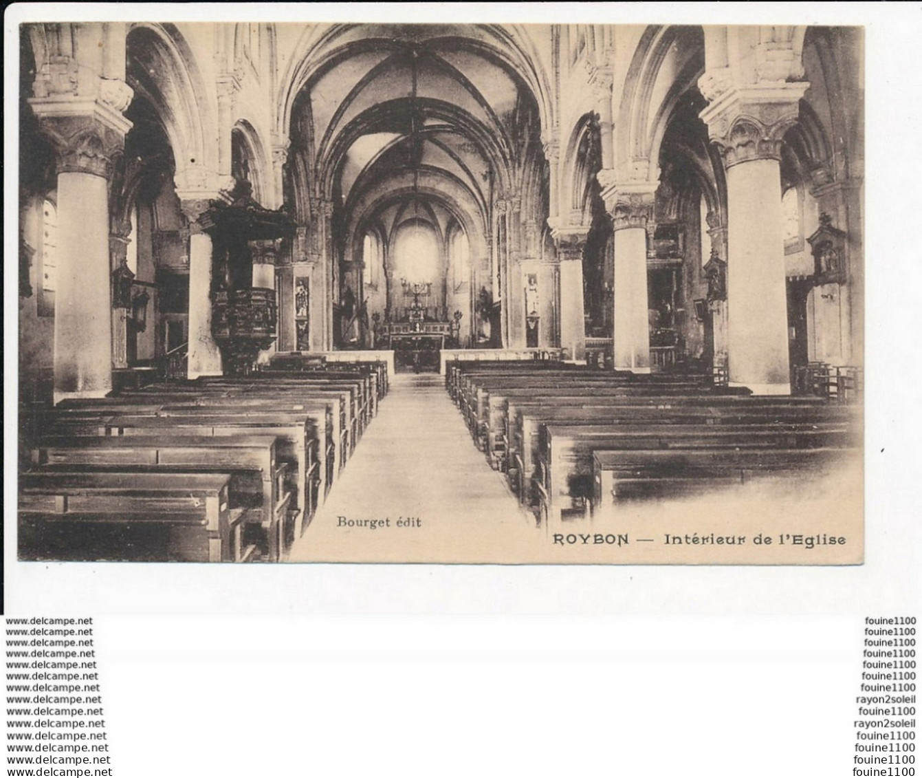 Carte De Roybon  Intérieur De L' église   ( Recto Verso ) - Roybon